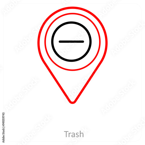 Free Download Trash and location pointer icon concept - GFXLoad