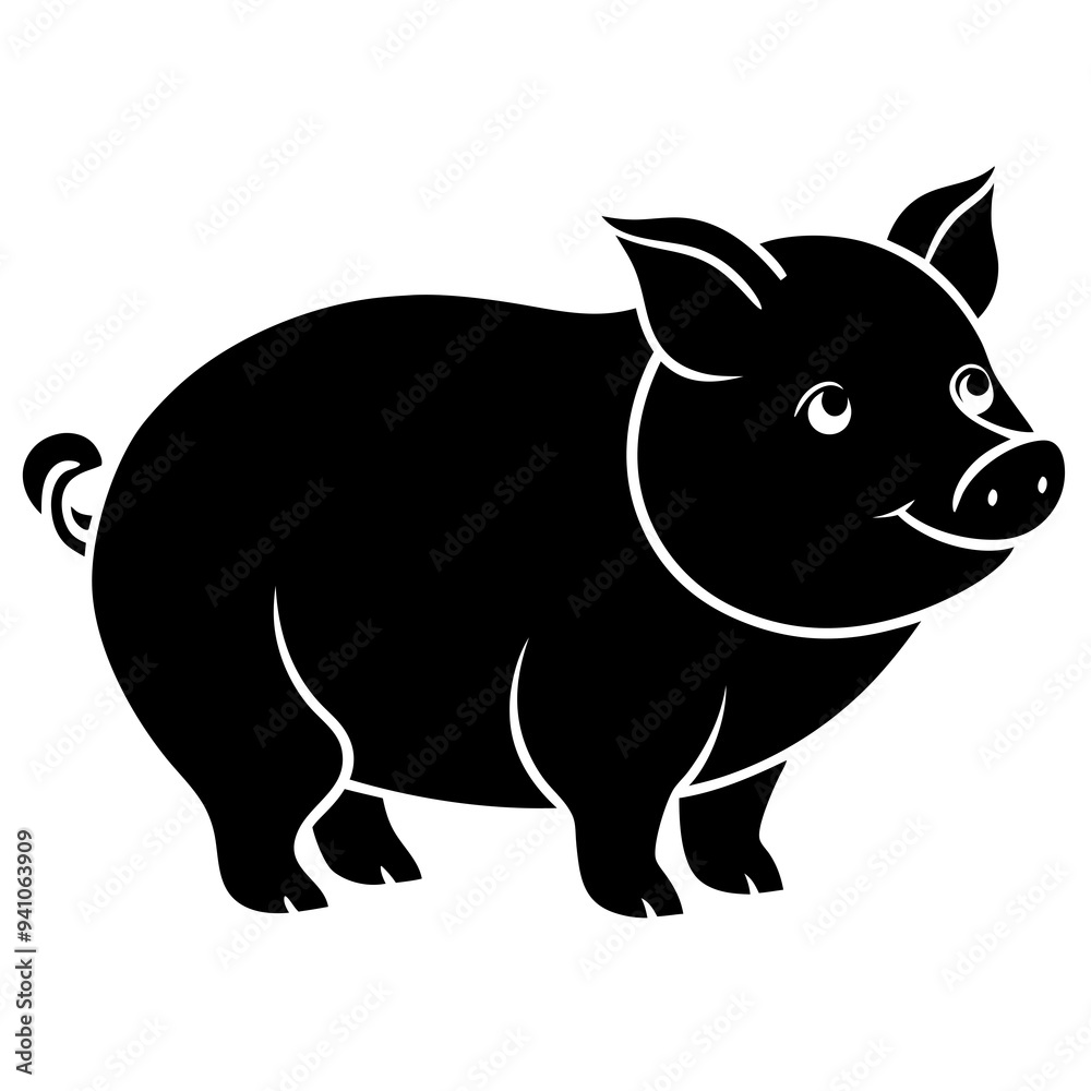 Obraz premium pig on a white background