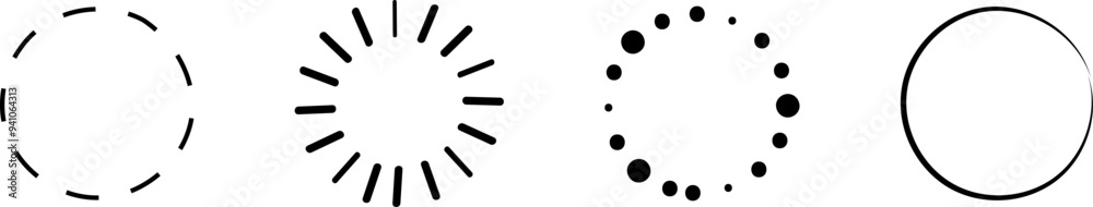 Circle line shapes or border hand drawn vector illustration Circle line shapes or border hand drawn vector illustration