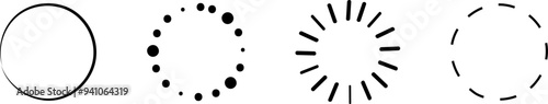 Circle line shapes or border hand drawn vector illustration