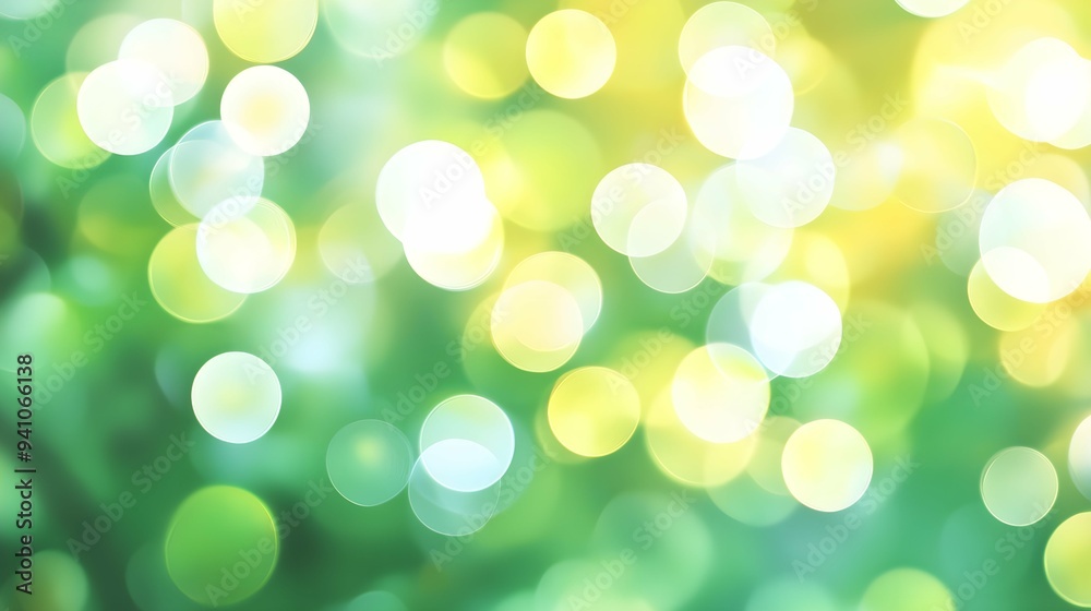 Abstract blurred fresh vivid spring summer light delicate pastel yellow green white bokeh background texture with bright circular soft color lights. Beautiful backdrop illustration Abstract blurred fresh vivid spring summer light delicate pastel yellow green white bokeh background texture with bright circular soft color lights. Beautiful backdrop illustration