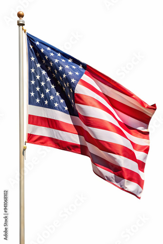 American flag on white background photo