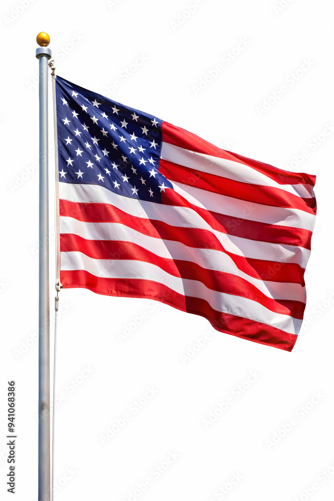 Fototapeta premium American flag on white background