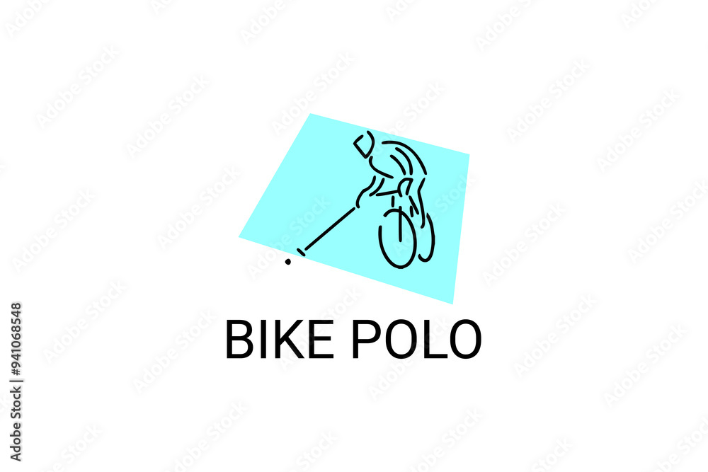 Bike polo sport vector line icon. an athlete playing bike polo. sport pictogram, vector illustration. Bike polo sport vector line icon. an athlete playing bike polo. sport pictogram, vector illustration.