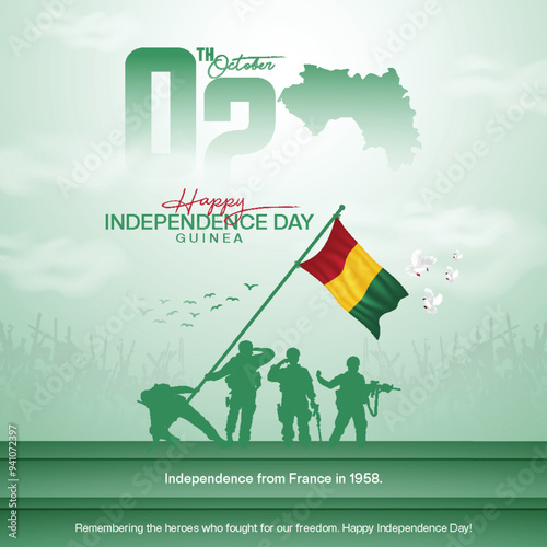 Guinea Independence Day creative social media post free template