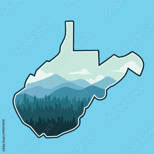 Blue Ridge Mountain National Park perfect for print, apparel, sticker, etc
