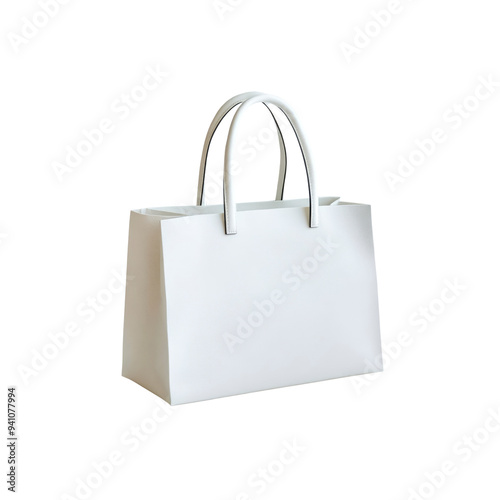 White Leather Tote Bag with