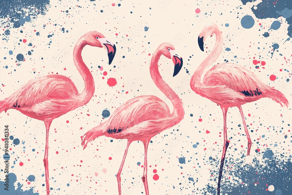 Obraz premium pattern flamingo background