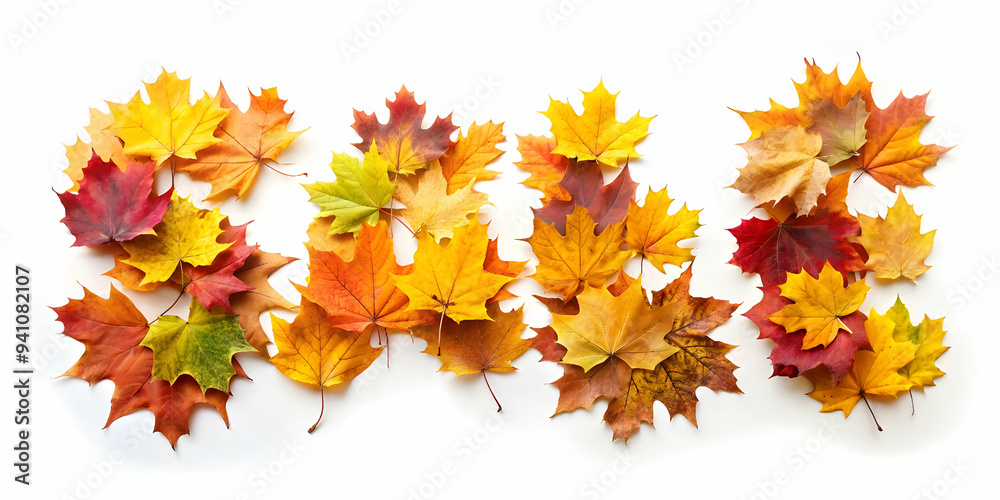 Fototapeta premium Sale design with heap of leaves