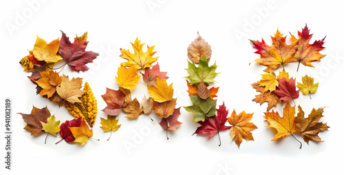 Sale design with heap of leaves