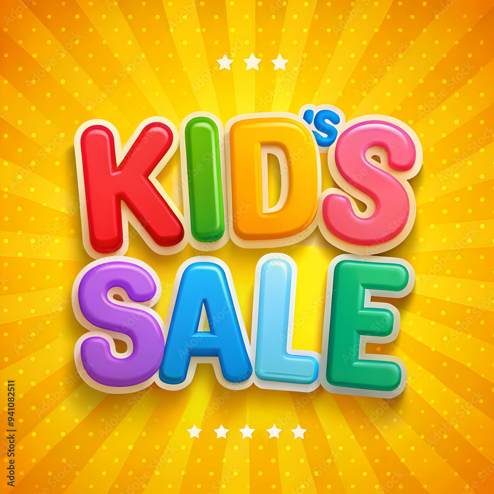 kids sale is on the colorful letters kids sale is on the colorful letters