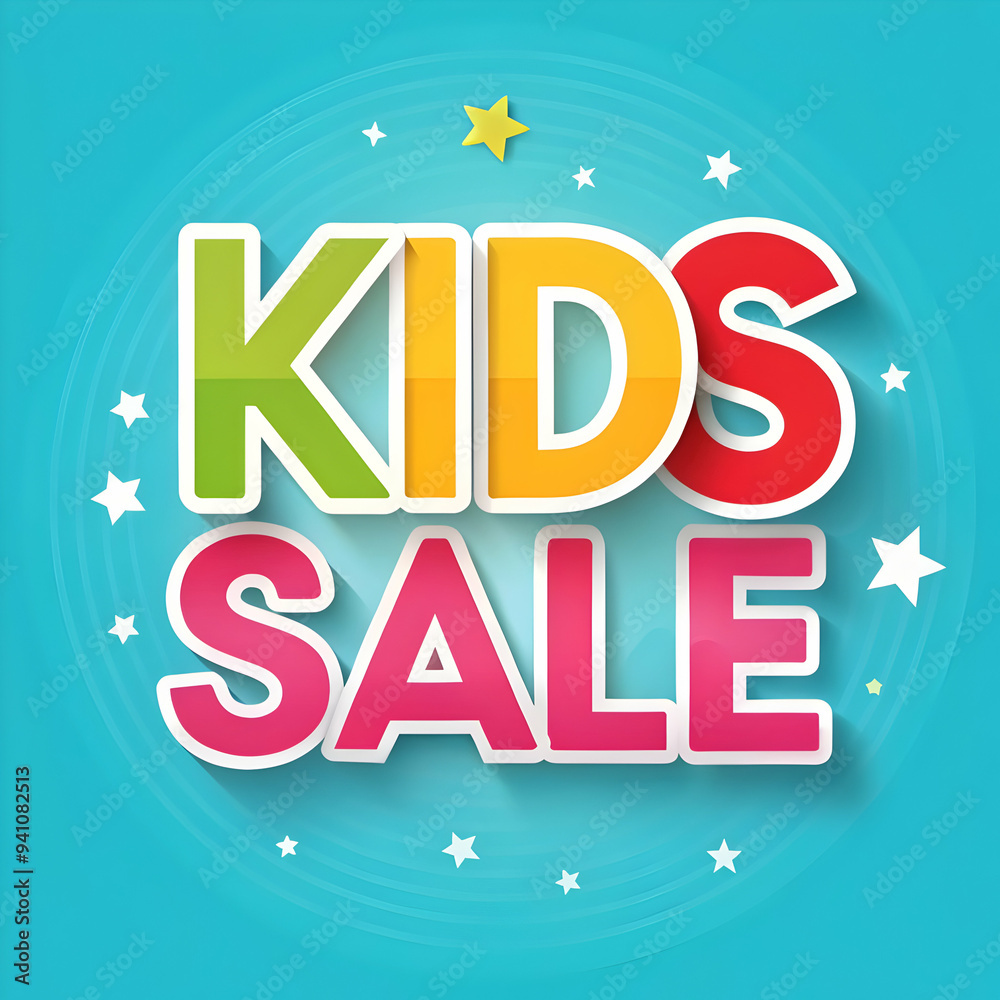 kids sale is on the colorful letters kids sale is on the colorful letters