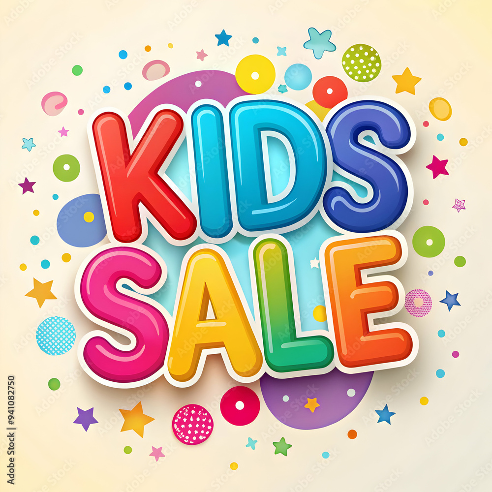 kids sale is on the colorful letters kids sale is on the colorful letters