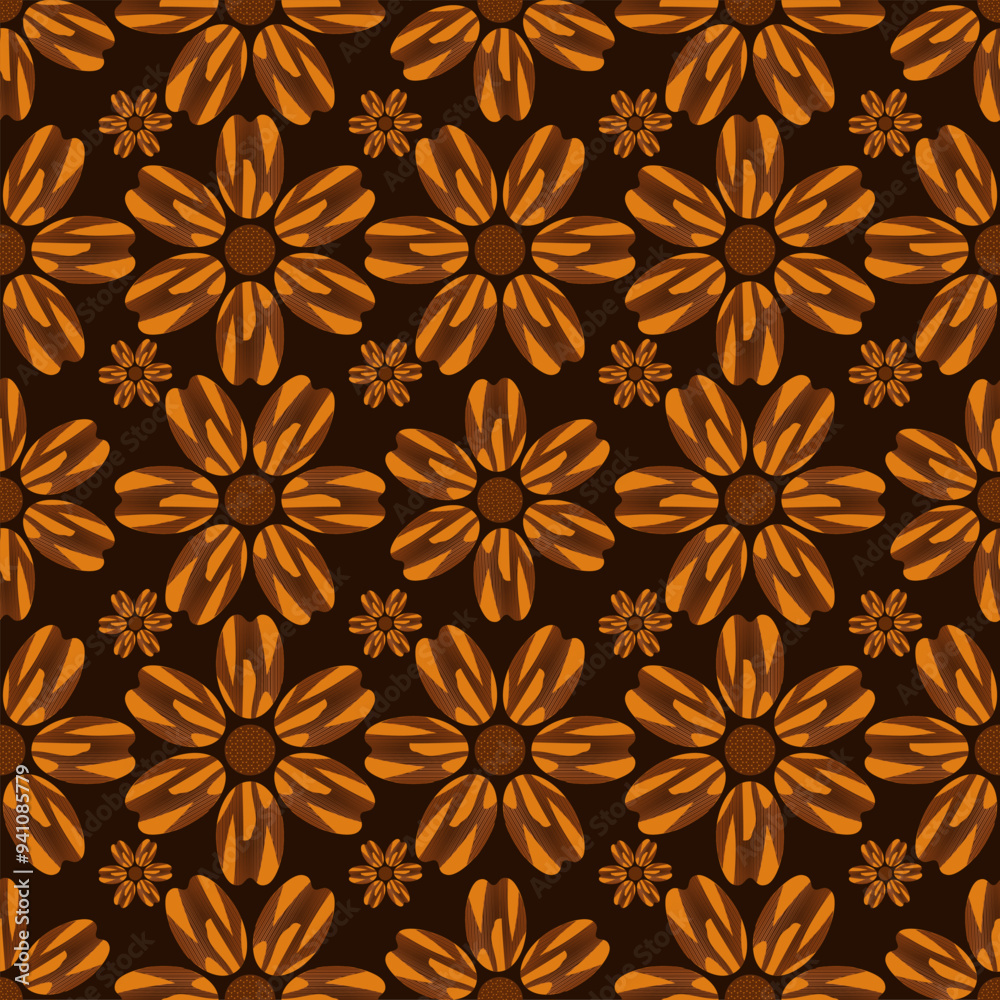 This design pattern is made up of floral motifs. The pattern repeats seamlessly, which makes it ideal for use as a background or wrapping paper. This design pattern is made up of floral motifs. The pattern repeats seamlessly, which makes it ideal for use as a background or wrapping paper.