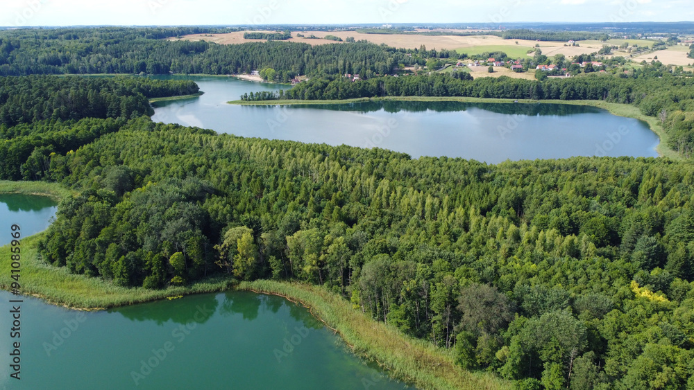 Lake Limajno in Warmia from a drone, Poland Lake Limajno in Warmia from a drone, Poland
