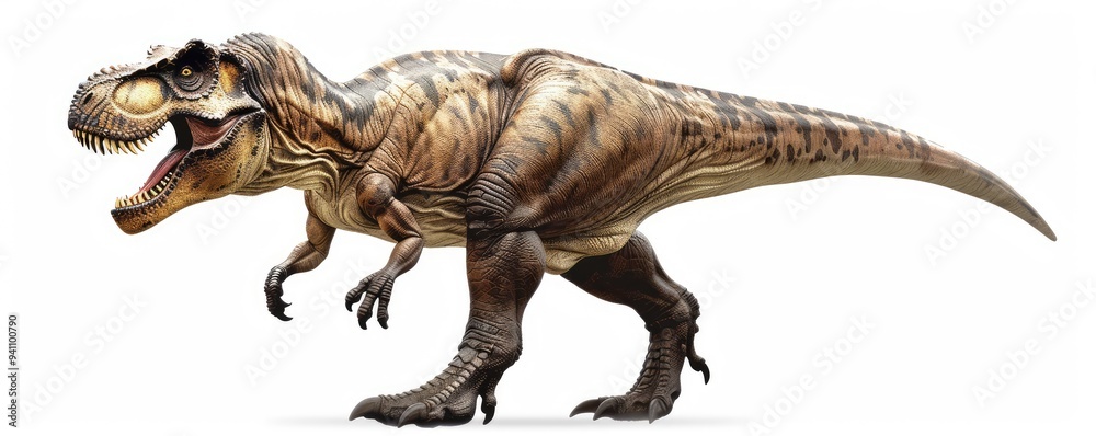 Ferocious T-Rex Dinosaur in Detailed Side Profile View. Ferocious T-Rex Dinosaur in Detailed Side Profile View.