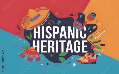 National Hispanic Heritage Month Celebration Banner - Festive Cultural Design