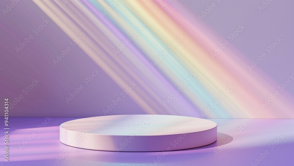 Bright studio with podium and neon glow effect. Bright studio with podium and neon glow effect.