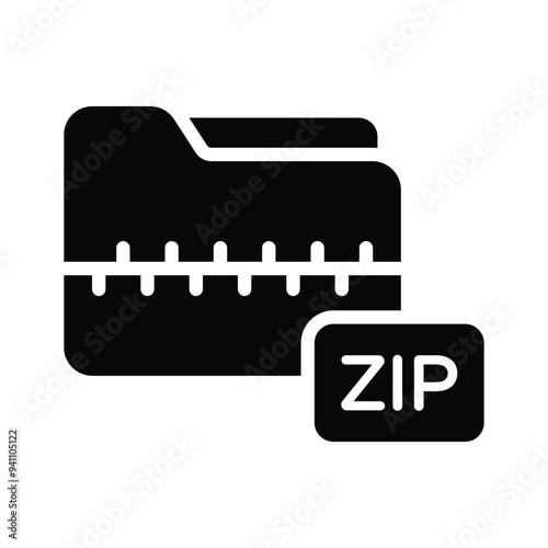 Compressed file, zip folder in trendy design style