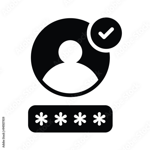 Well designed icon of verified user in modern style photo