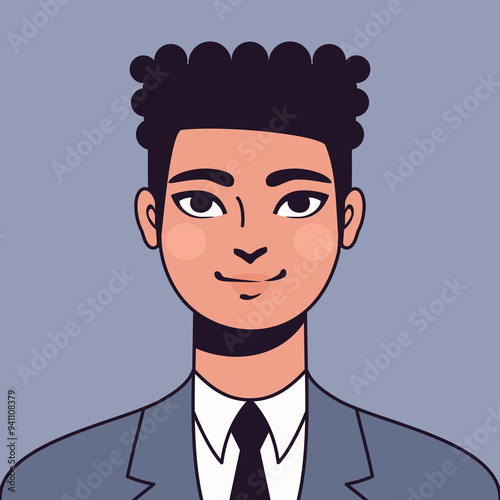 Portret mężczyzny na jasnym tle. Avatar do mediów społecznościowych. Różnorodność. Ilustracja wektorowa w stylu kreskówkowym.