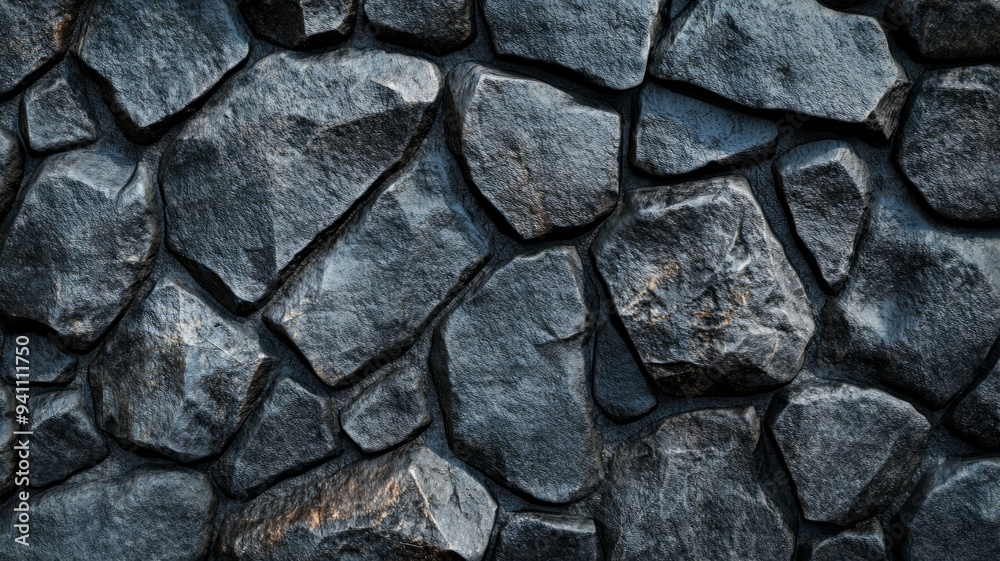 A close up of a wall made of large rocks A close up of a wall made of large rocks