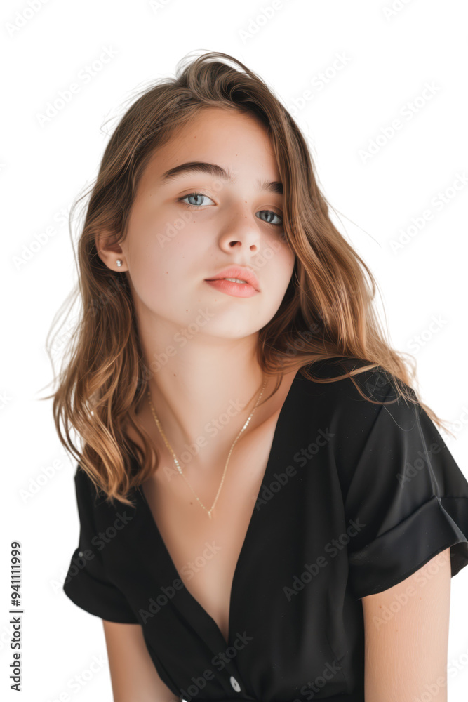 Elegant Young Woman in Black Dress Elegant Young Woman in Black Dress