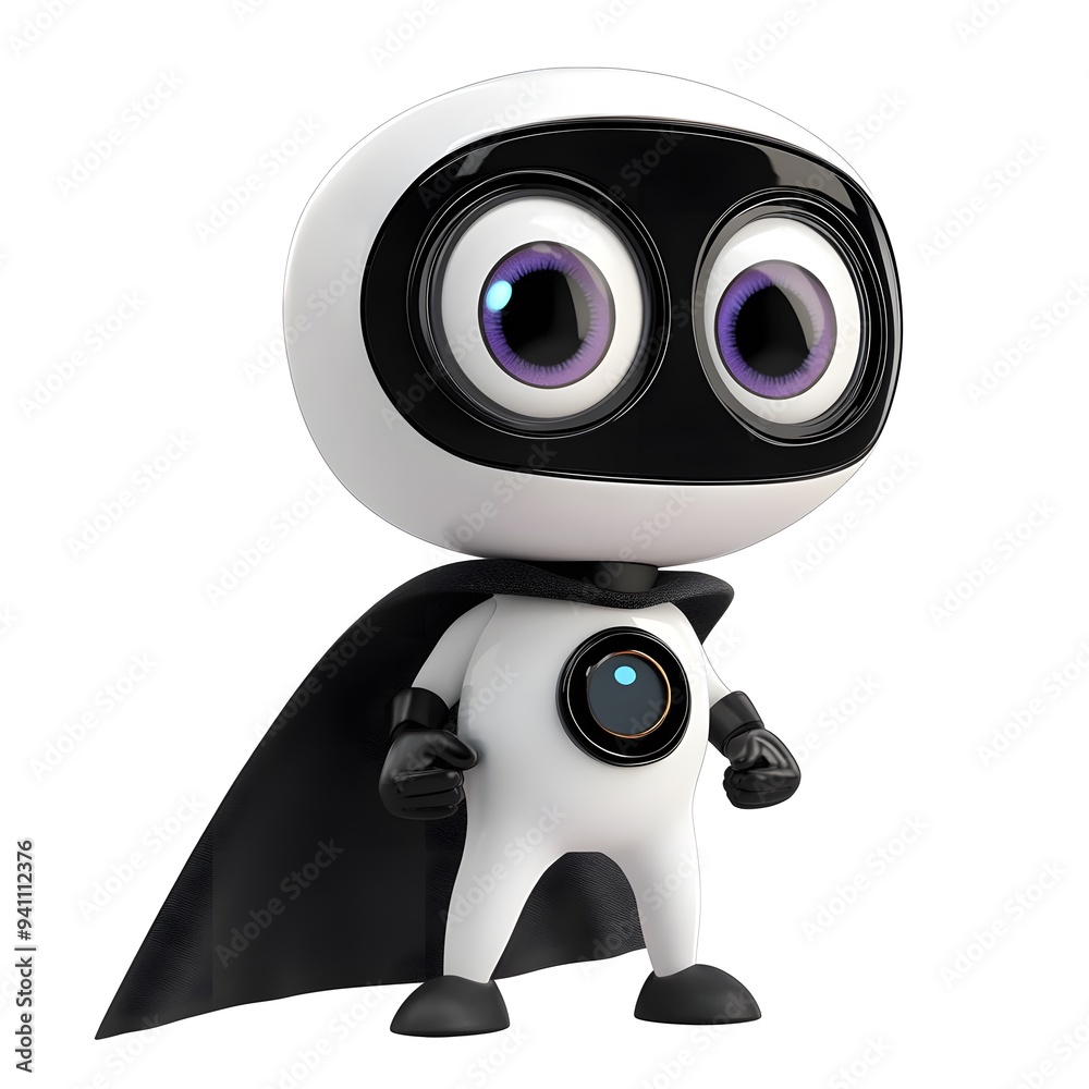 Superhero Robot Cartoon Character.