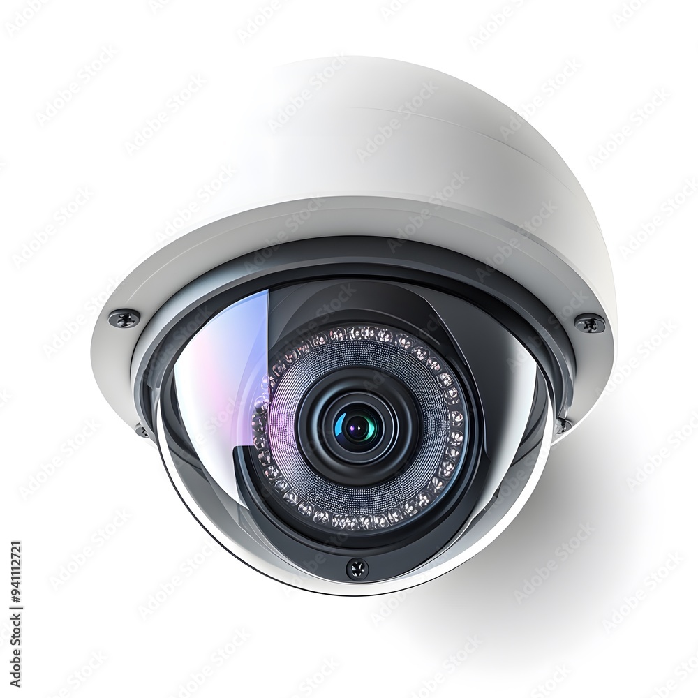 Security Camera Dome Isolated on White Background. Security Camera Dome Isolated on White Background.