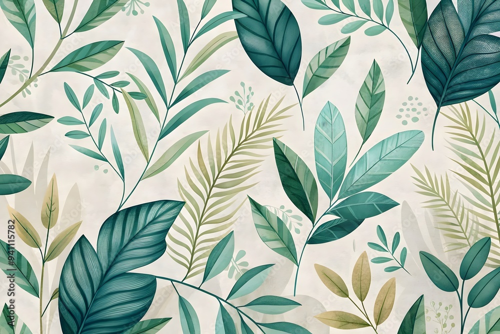 Lush Tropical Greenery Illustrative Leafy Design Tranquil Natural Patterns Lush Tropical Greenery Illustrative Leafy Design Tranquil Natural Patterns