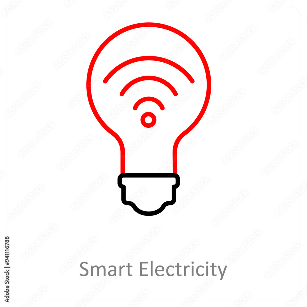 Smart Electricity And Intelligence Icon Concept