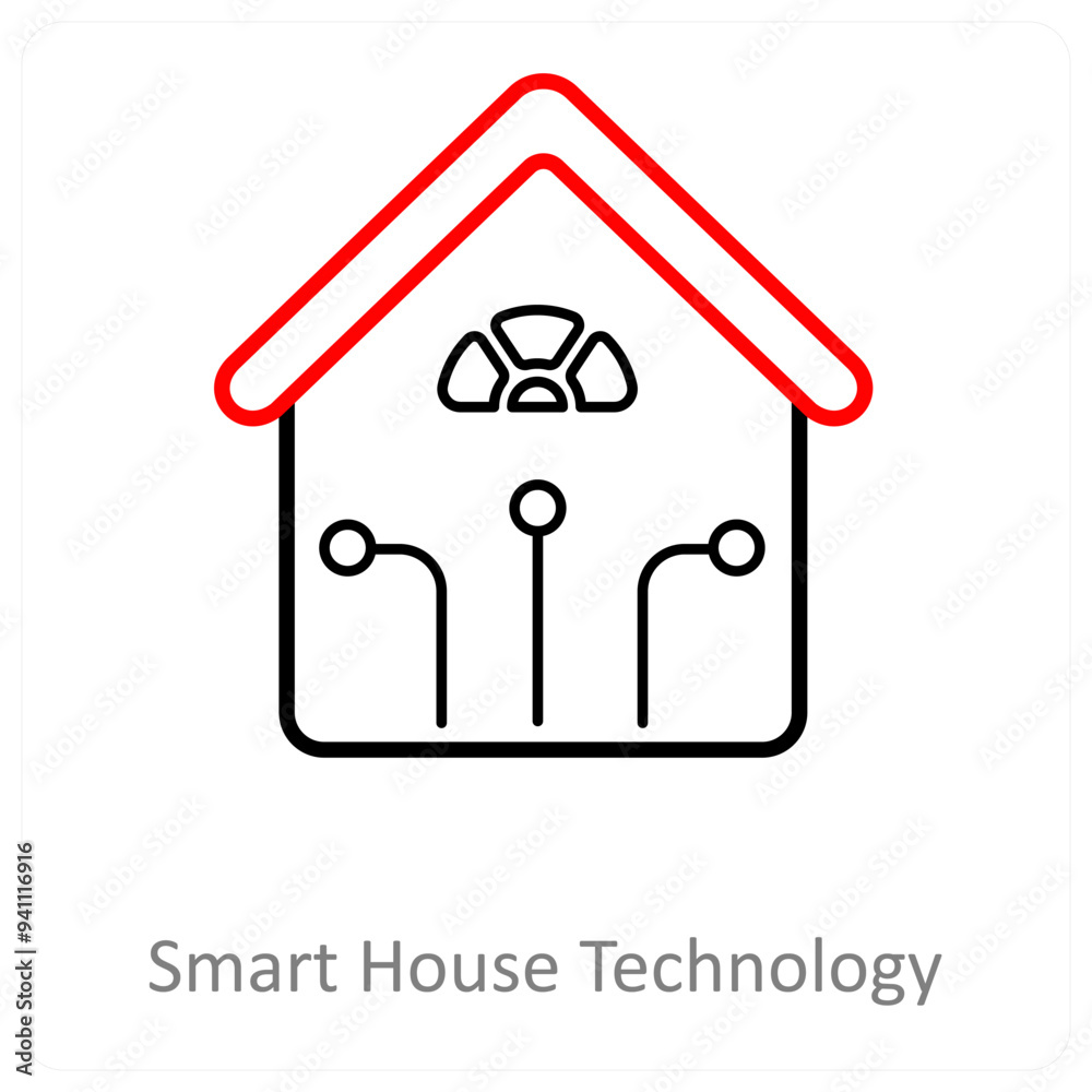 Smart House Technology Icon Concept Smart House Technology Icon Concept