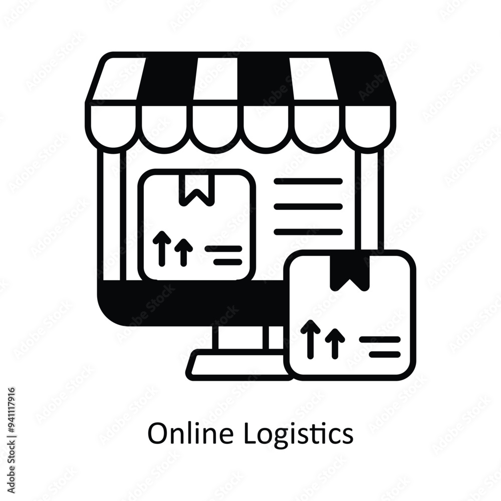 Online Logistics vector solid icon design illustration. Logistics Delivery symbol on White background EPS 10 File Online Logistics vector solid icon design illustration. Logistics Delivery symbol on White background EPS 10 File