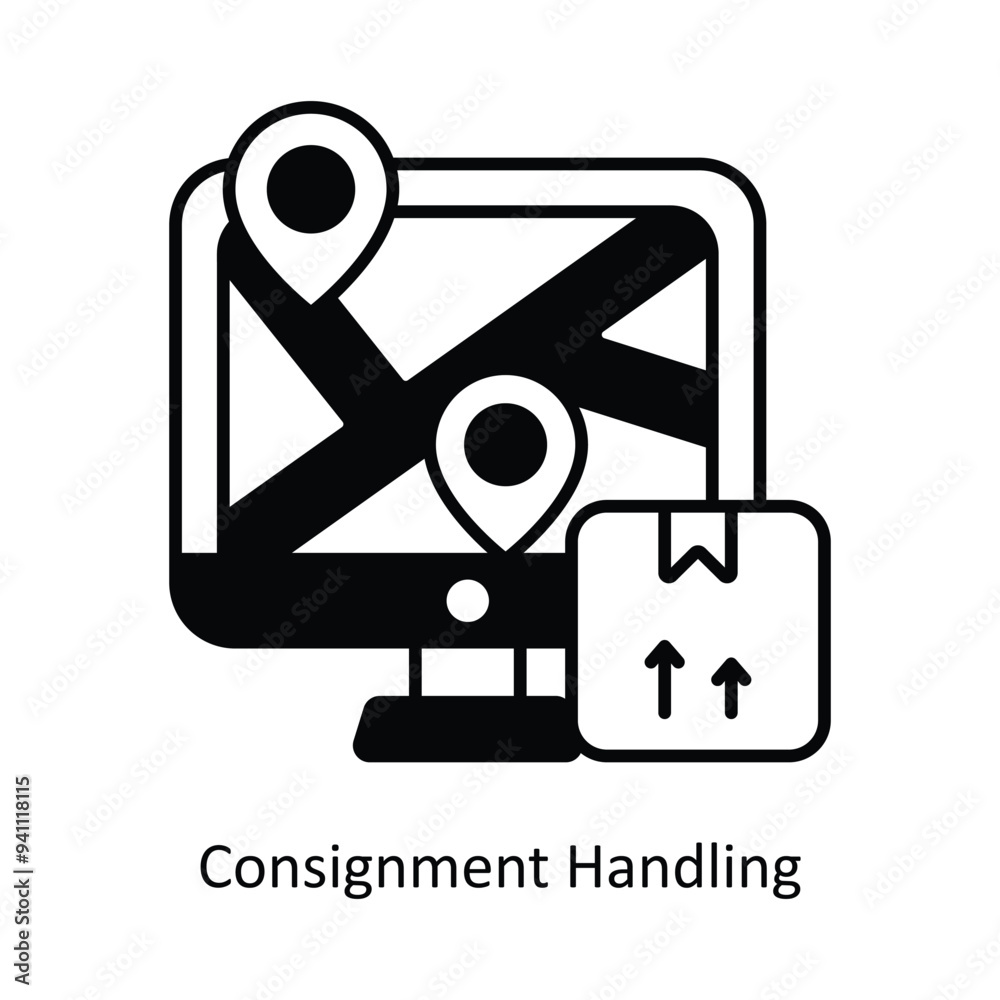 Consignment Handling vector solid icon design illustration. Logistics Delivery symbol on White background EPS 10 File Consignment Handling vector solid icon design illustration. Logistics Delivery symbol on White background EPS 10 File