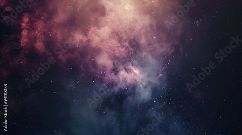 Vivid galaxy scene with deep purples and blues, sprinkled with stars, representing the vastness and mystery of outer space.