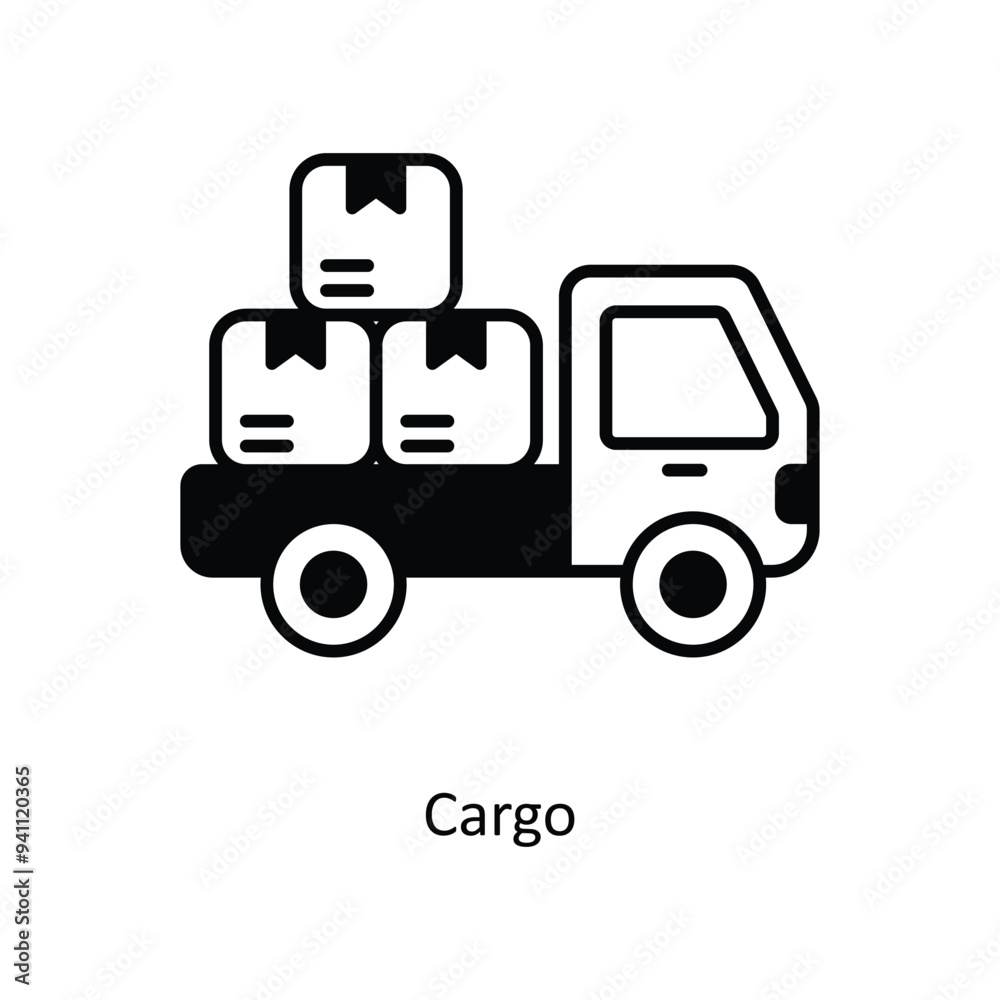 Cargo vector solid icon design illustration. Logistics Delivery symbol on White background EPS 10 File Cargo vector solid icon design illustration. Logistics Delivery symbol on White background EPS 10 File