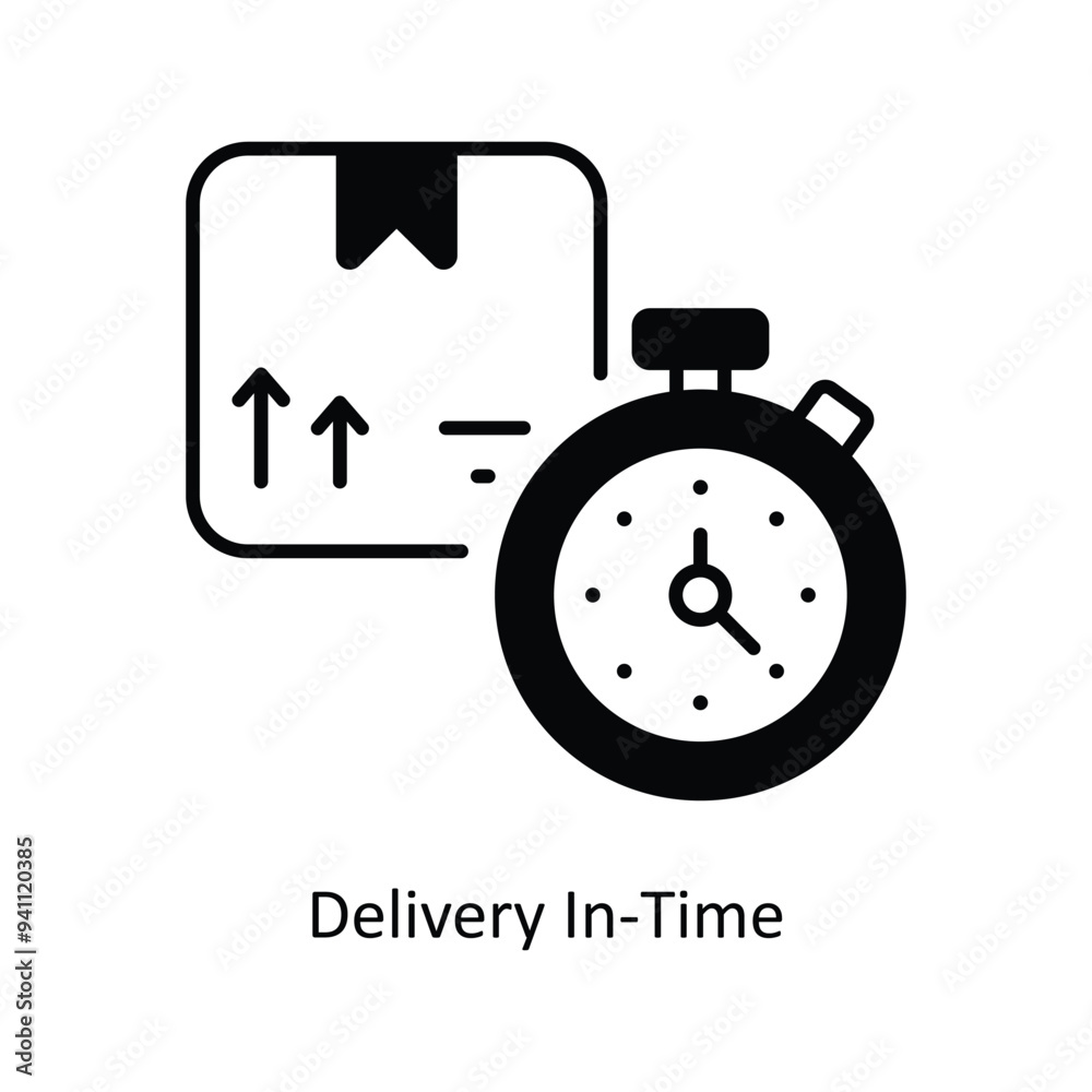 Delivery In-time vector solid icon design illustration. Logistics Delivery symbol on White background EPS 10 File