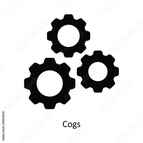 Cogs vector solid icon design illustration. Logistics Delivery symbol on White background EPS 10 File