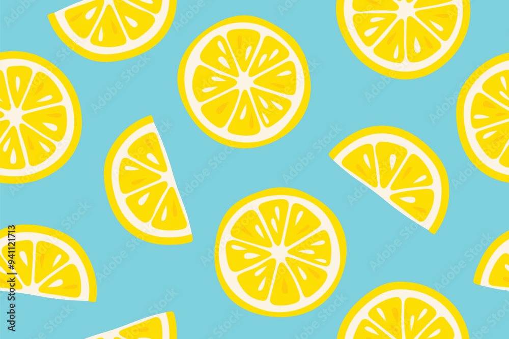 seamless pattern with lemon fruits slices - vector illustration seamless pattern with lemon fruits slices - vector illustration