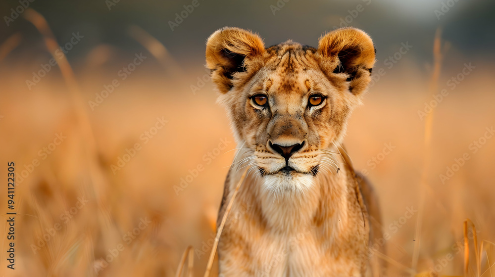 Obraz premium African Lioness Stares With Somber Expression