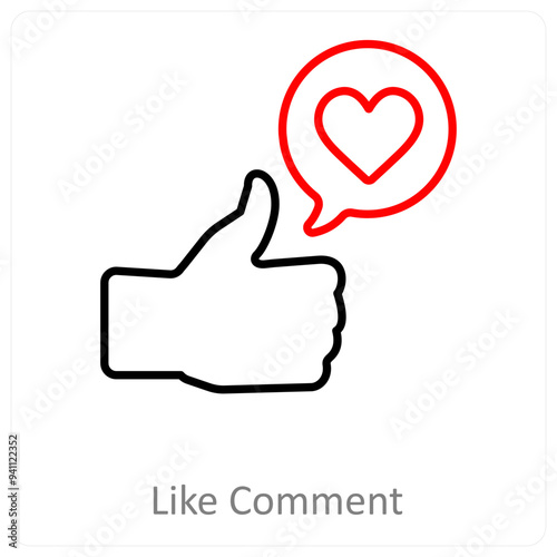 like comment and message icon concept