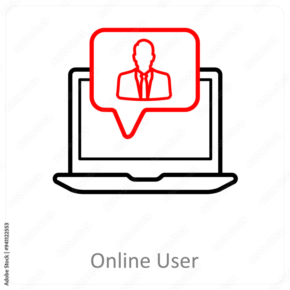 online user and account icon concept online user and account icon concept