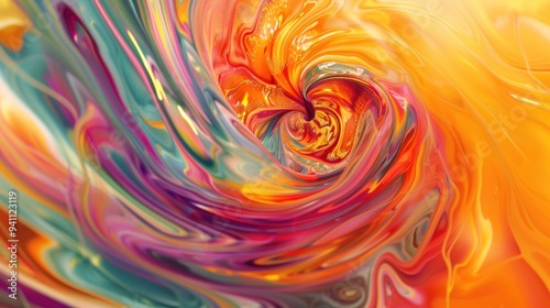 Abstract summer background with swirling patterns and vivid colors, energetic and lively