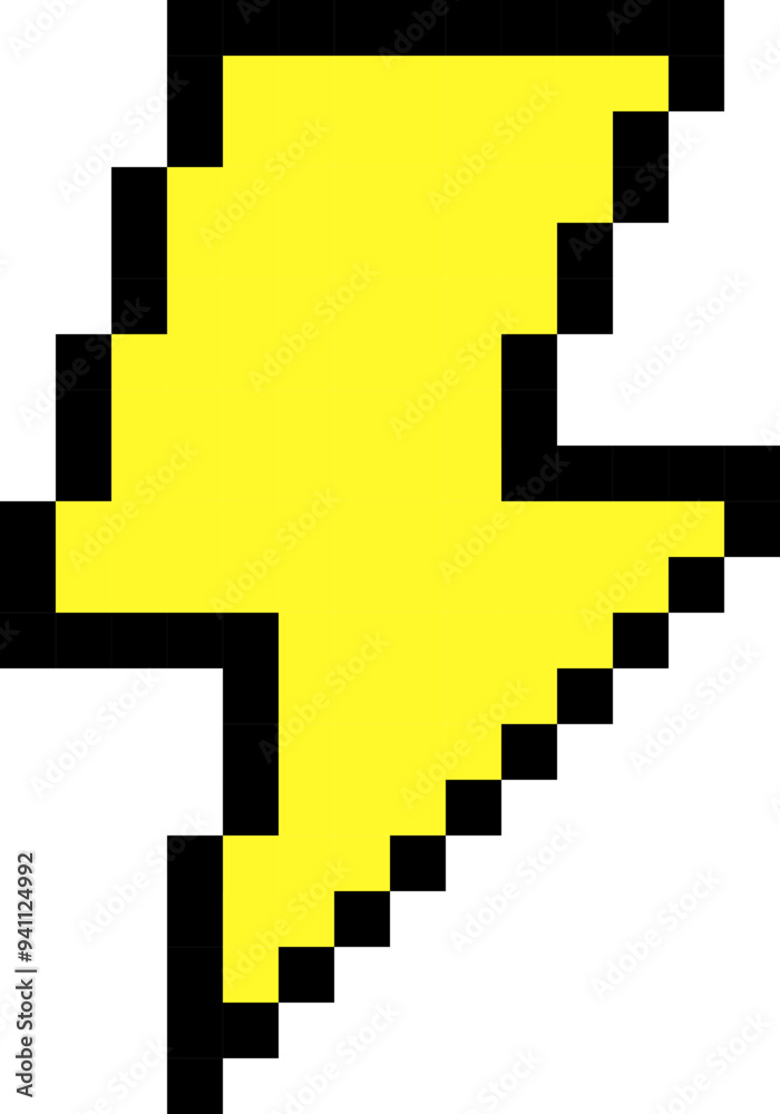 Lightning icon. Thunderbolt symbol. Pixel style. Lightning icon. Thunderbolt symbol. Pixel style.