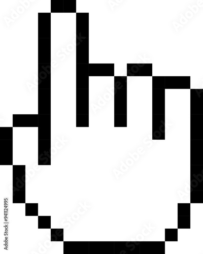 Finger cursor icon. Pixel style.