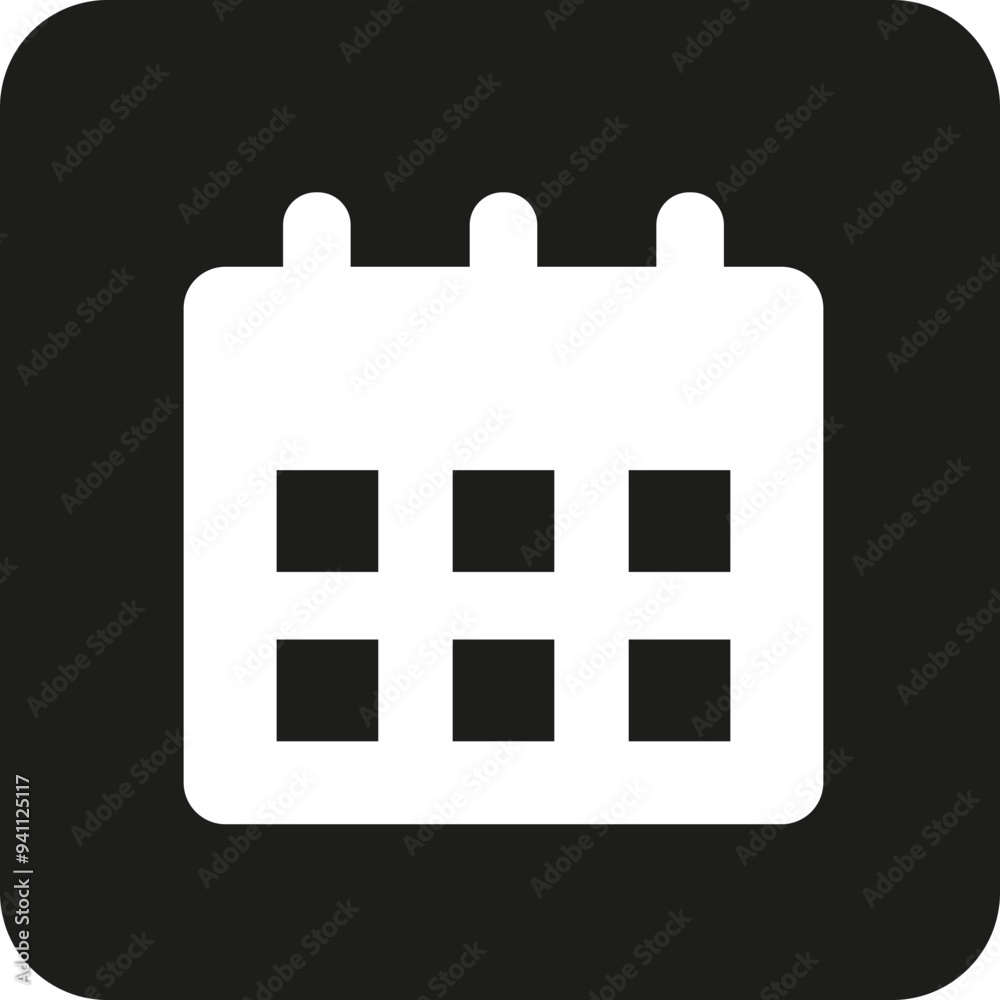 Calendar icon. Silhouette style. Reminder symbol. Calendar icon. Silhouette style. Reminder symbol.