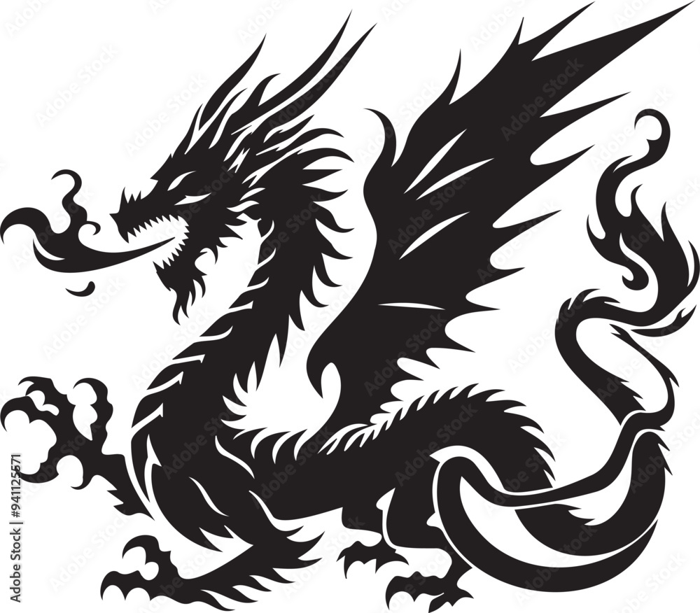 Obraz premium Dragon silhouette