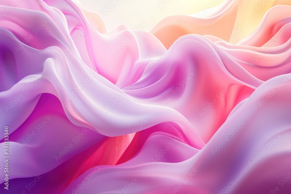 Fototapeta premium Vibrant fluid waves in pink, blue, and orange tones Generative AI