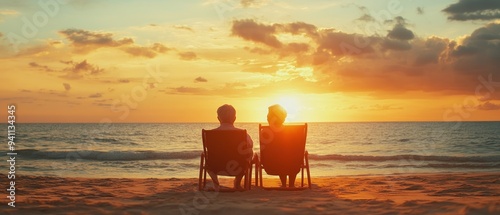 Sunset Bliss - Couple Enjoying the Serene Ocean View