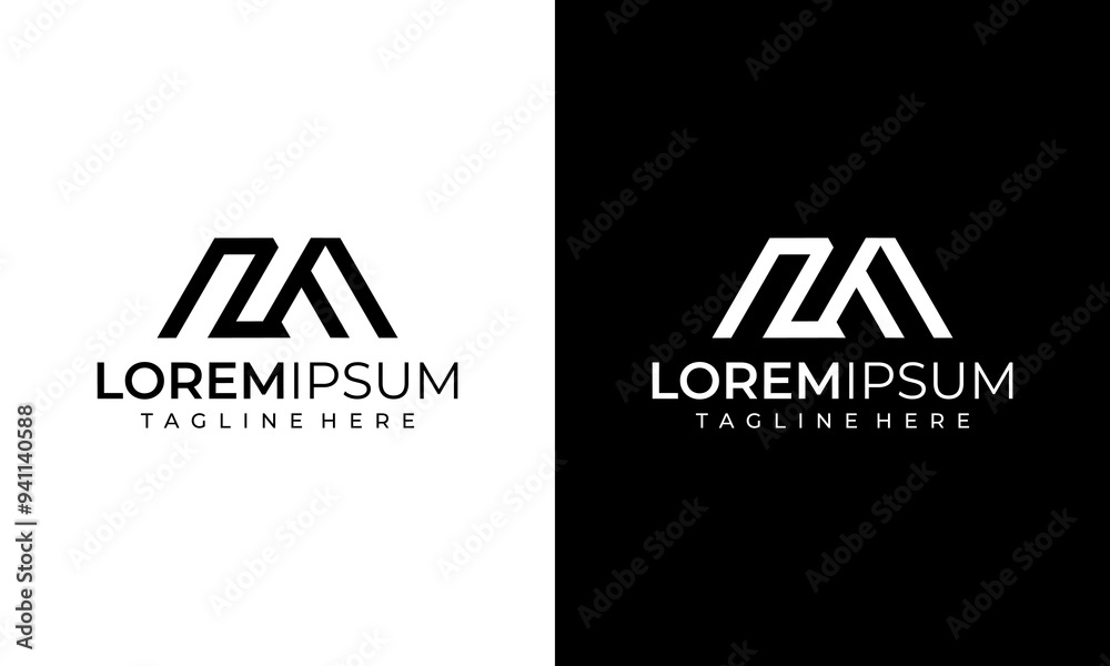 letter symbol NM line art modern logo letter symbol NM line art modern logo